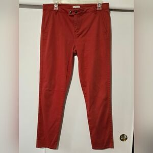 Women's Slim Fit Red Chino Pants